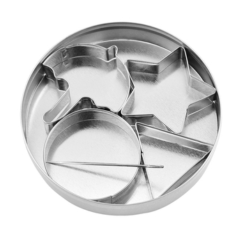 Формочка за сладки от неръждаема стомана със сърцевидна цветна кръгла шарка - за печива