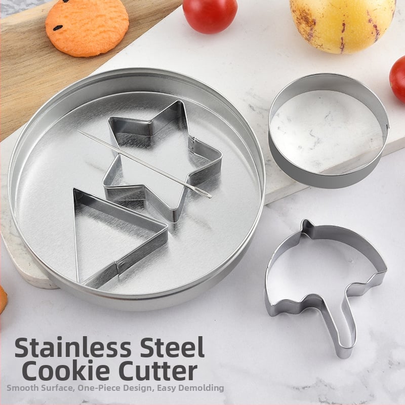 Формочка за сладки от неръждаема стомана със сърцевидна цветна кръгла шарка - за печива