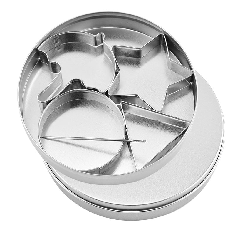 Формочка за сладки от неръждаема стомана със сърцевидна цветна кръгла шарка - за печива