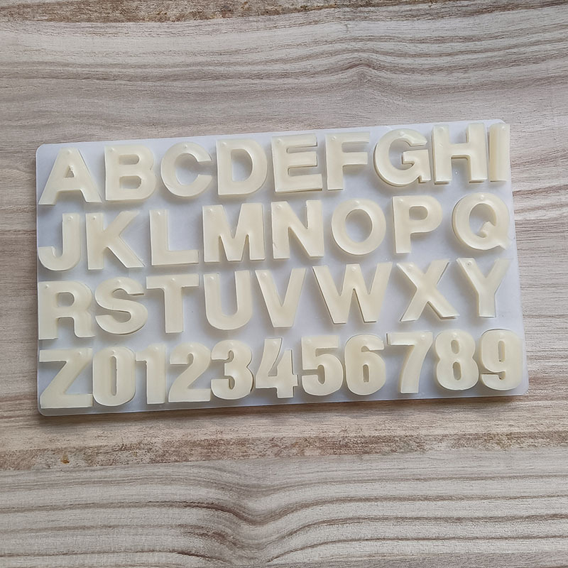 Силиконова форма за букви с английски букви за украса на шоколад, бисквитки и торти (форма за печене, нестандартна форма, силикон)