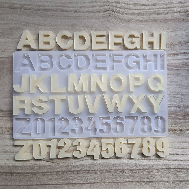 Силиконова форма за букви с английски букви за украса на шоколад, бисквитки и торти (форма за печене, нестандартна форма, силикон)