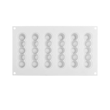 Силиконова форма за торти с 6 реда вдлъбнати сфери за мусове – хранителен клас, дълга лента за печене