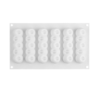 Силиконова форма за торти с 6 реда вдлъбнати сфери за мусове – хранителен клас, дълга лента за печене