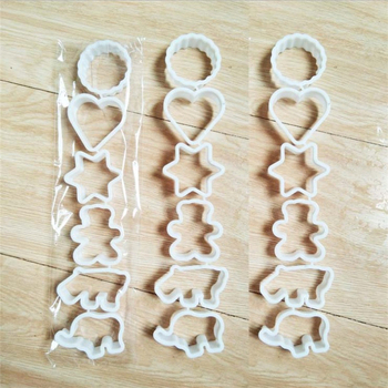 Форми за бисквитки, PP материал, Неправилни форми, Комплект от шест форми за печене, За бисквитки и ананасови торти