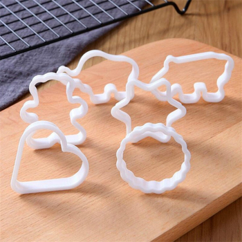 Форми за бисквитки, PP материал, Неправилни форми, Комплект от шест форми за печене, За бисквитки и ананасови торти