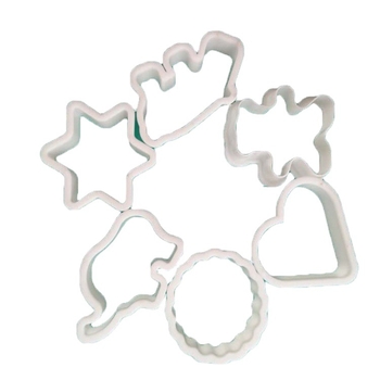 Форми за бисквитки, PP материал, Неправилни форми, Комплект от шест форми за печене, За бисквитки и ананасови торти