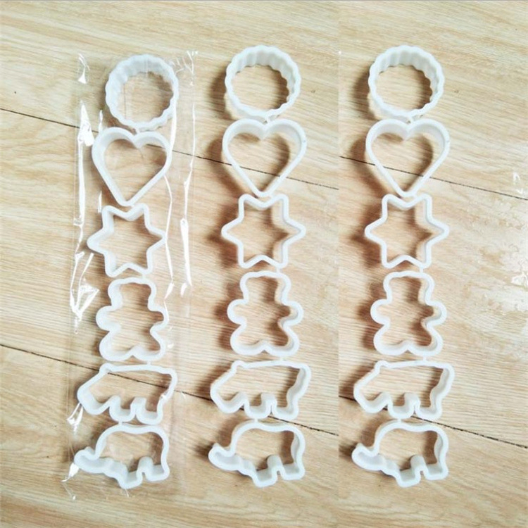 Форми за бисквитки, PP материал, Неправилни форми, Комплект от шест форми за печене, За бисквитки и ананасови торти