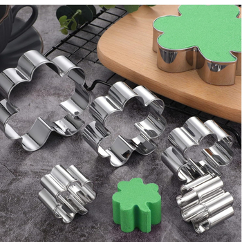 5-частен вложен комплект форми за детелина за сладки, фондан и украса на торти, неръждаема стомана