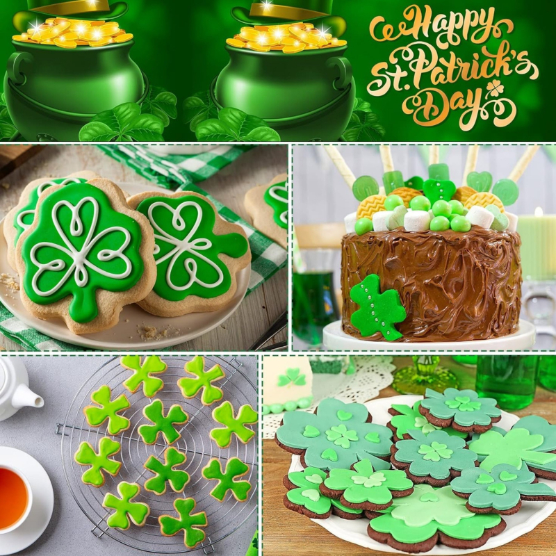 5-частен вложен комплект форми за детелина за сладки, фондан и украса на торти, неръждаема стомана