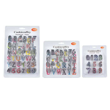 Набор форми за бисквитки с буквено-цифров дизайн, неръждаема стомана, серия Numeric Alphabet, нестандартна форма, за печене
