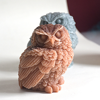 3D силиконова форма за сова за DIY свещи - хранителен силикон, форма за печене