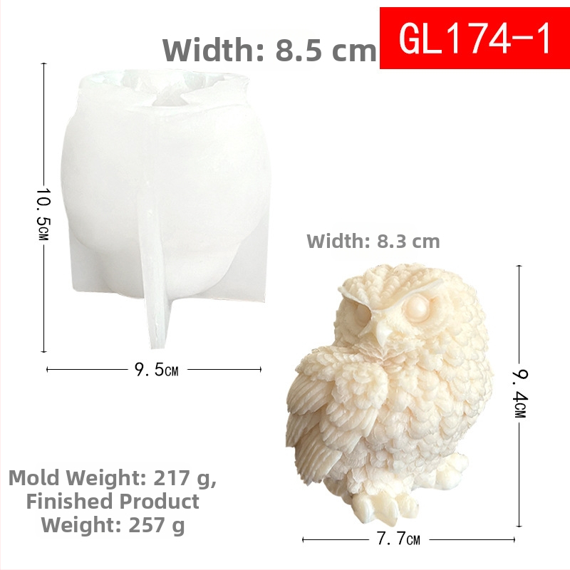 3D силиконова форма за сова за DIY свещи - хранителен силикон, форма за печене