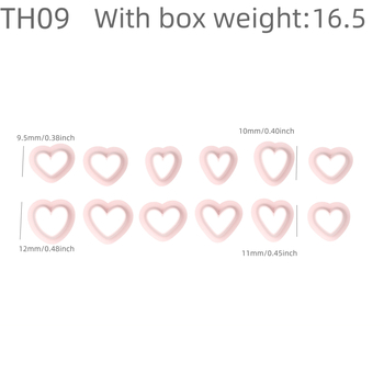 12-частен комплект мини форми за обици от глина — неравна форма, PLA материал, висок прецизен режещ инструмент, модерен минималистичен стил