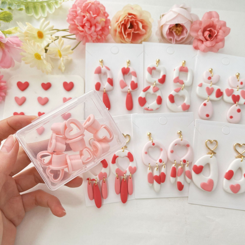 12-частен комплект мини форми за обици от глина — неравна форма, PLA материал, висок прецизен режещ инструмент, модерен минималистичен стил