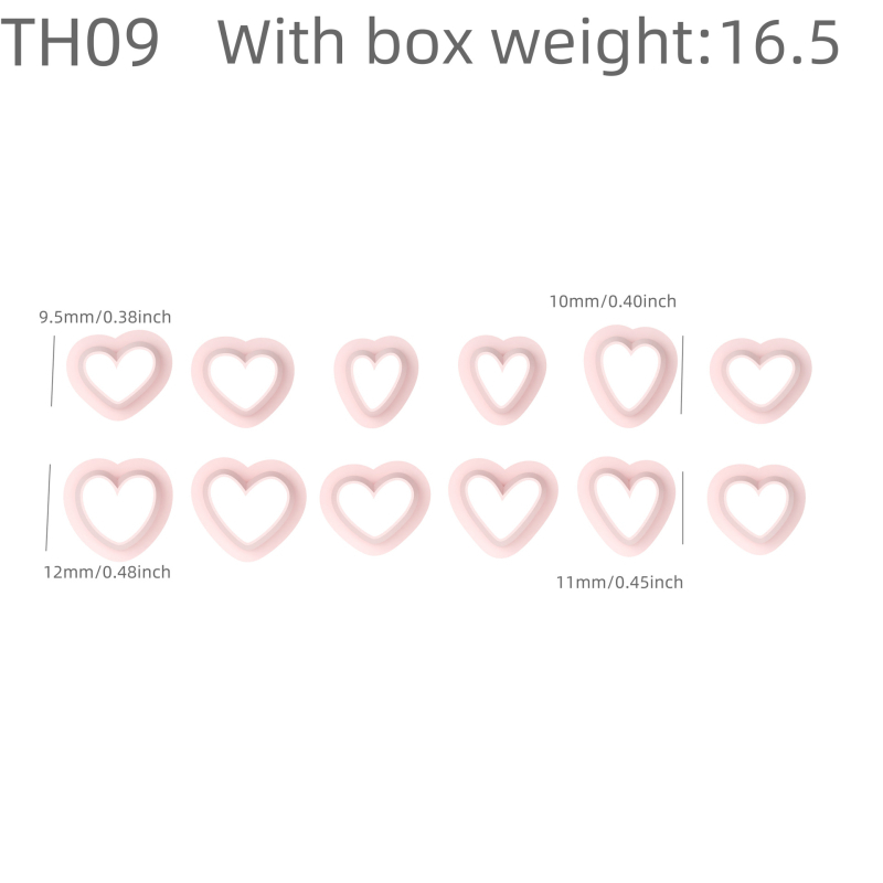 12-частен комплект мини форми за обици от глина — неравна форма, PLA материал, висок прецизен режещ инструмент, модерен минималистичен стил