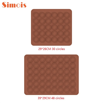 Силиконов хранителен клас печене мат, неравен дизайн, 30 дупки за макарони, подходящ за бисквитки и шоколад