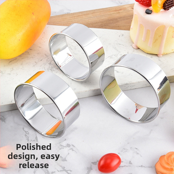 Комплект от 11/12 кръгли форми за торти от неръждаема стомана, форми за мус, донати и фондан