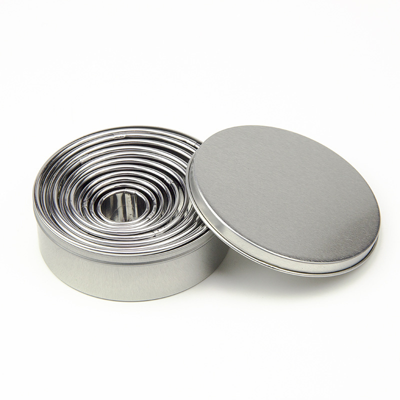 Комплект от 11/12 кръгли форми за торти от неръждаема стомана, форми за мус, донати и фондан