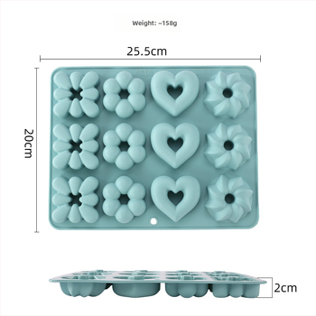Силиконова форма за печене на кексове и сладкиши, нестандартна форма, марка Green garden, пусната през 2024 г.