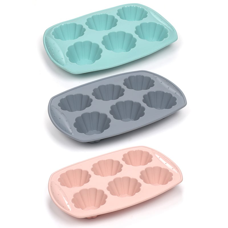 Силиконова форма за печене със шест дупки, във форма на цветя