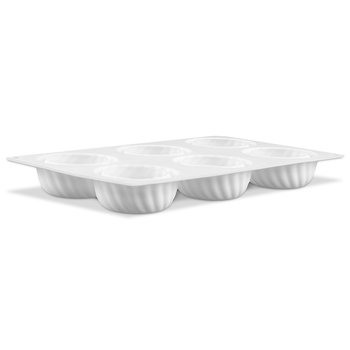 Francuska mousse kalup za dezert, 6 odjeljaka s nagibnim rubovima, okrugli silikon kalup za pečenje, prehrambena kvaliteta