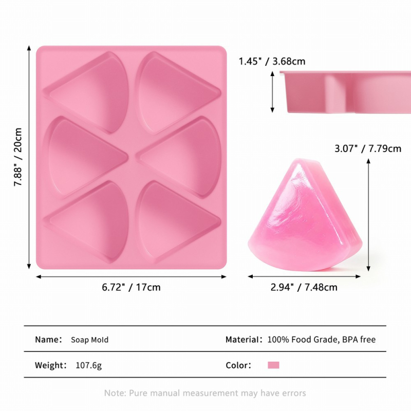 Bangpu silikonska kalupa s 6 rupa za torte, sapune i kekse, geometrijski oblik (Geometrijski oblik; Silikon; 6 rupa; Bangpu)