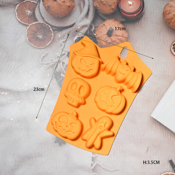 Formă de silicon pentru Halloween, cu design fantomă-craniu, pentru biscuiți și prăjituri, formă rotundă