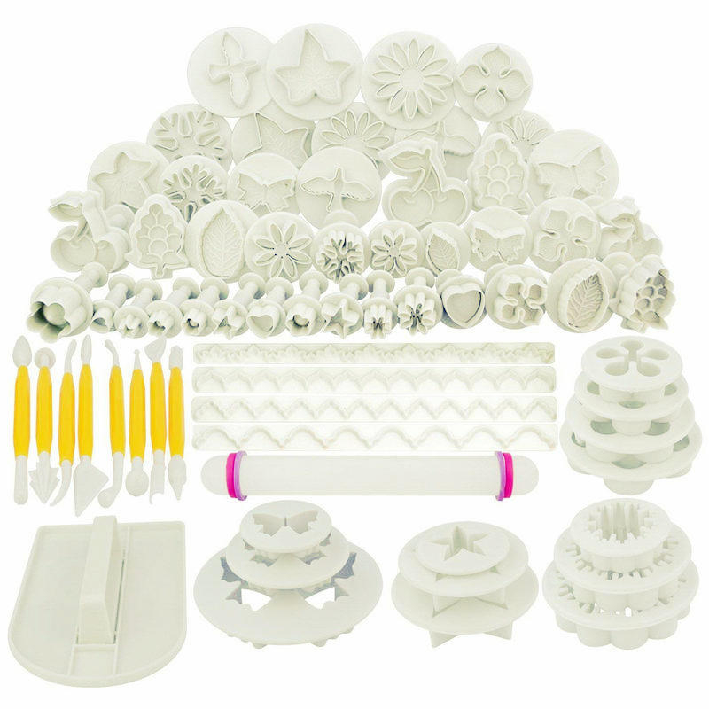 Set kalupa za fondant tortu, 68 komada, plastični, nepravilni oblici, za ukrašavanje torti, u vrećici sa zatvaračem