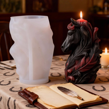 Silicone Candle Mold – životinjski oblik, konjska glava; Marka: Nolaibao; Materijal: silikon; Kategorija: kalupi za pečenje