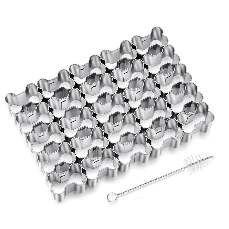 Set od 25 mini rezača keksa u obliku kosti, od nehrđajućeg čelika