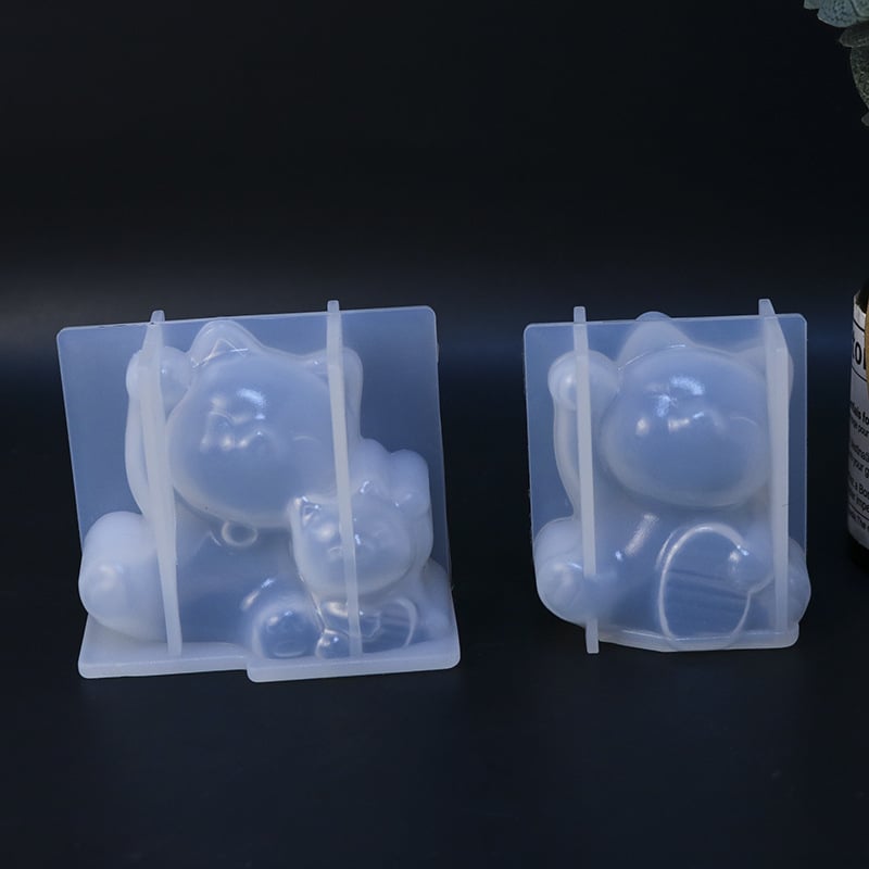 3D silikonski kalup za sretnu mačku za DIY svijeće i ukrase kolača