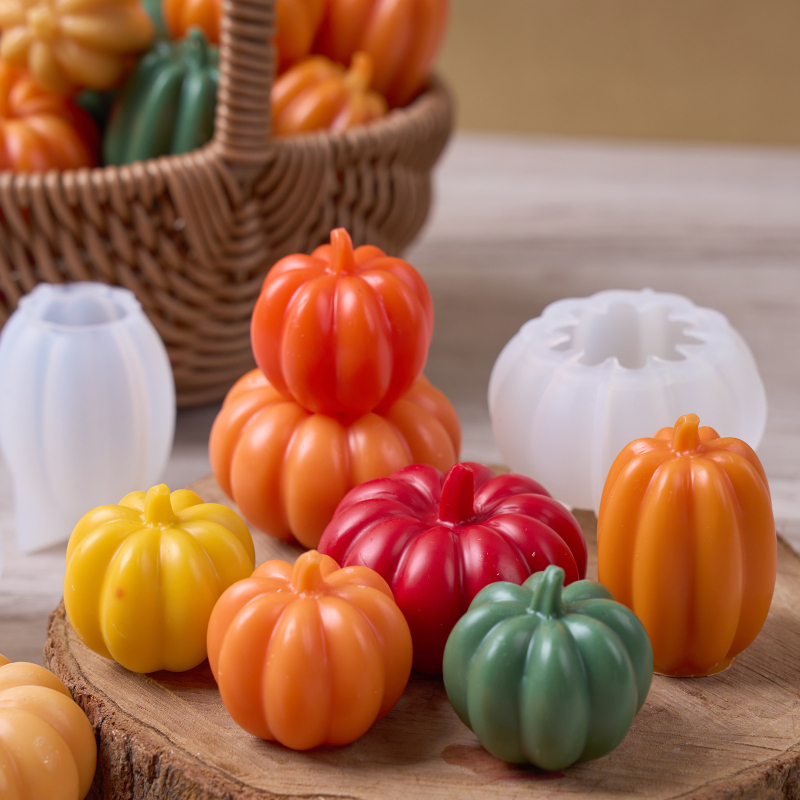 Shuhan kalup za svijeće – 3D bundeva, nepravilnog oblika, silikon, za izradu mirisnih svijeća, Halloween dekoracije