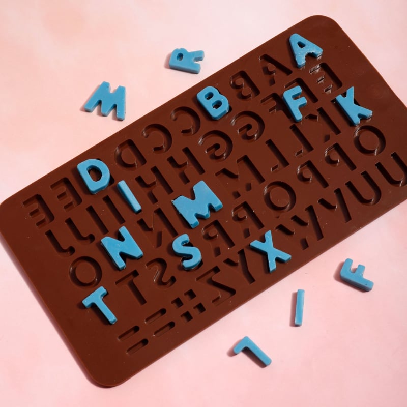Čokoladna silikonska forma u obliku slova – fondant, prehrambeni silikon za čokoladu, kekse i ukrase za torte