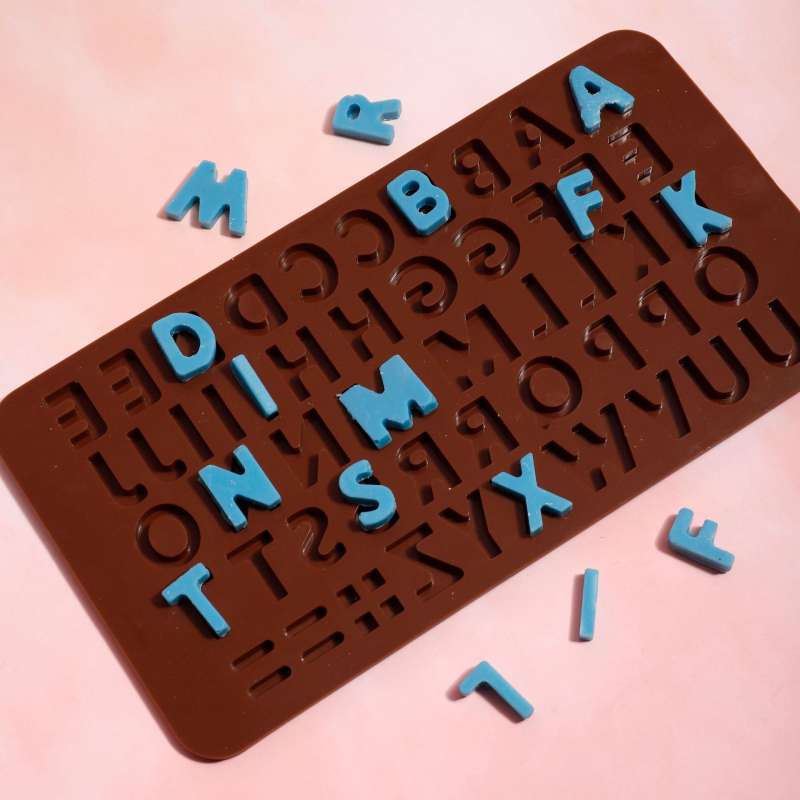 Čokoladna silikonska forma u obliku slova – fondant, prehrambeni silikon za čokoladu, kekse i ukrase za torte