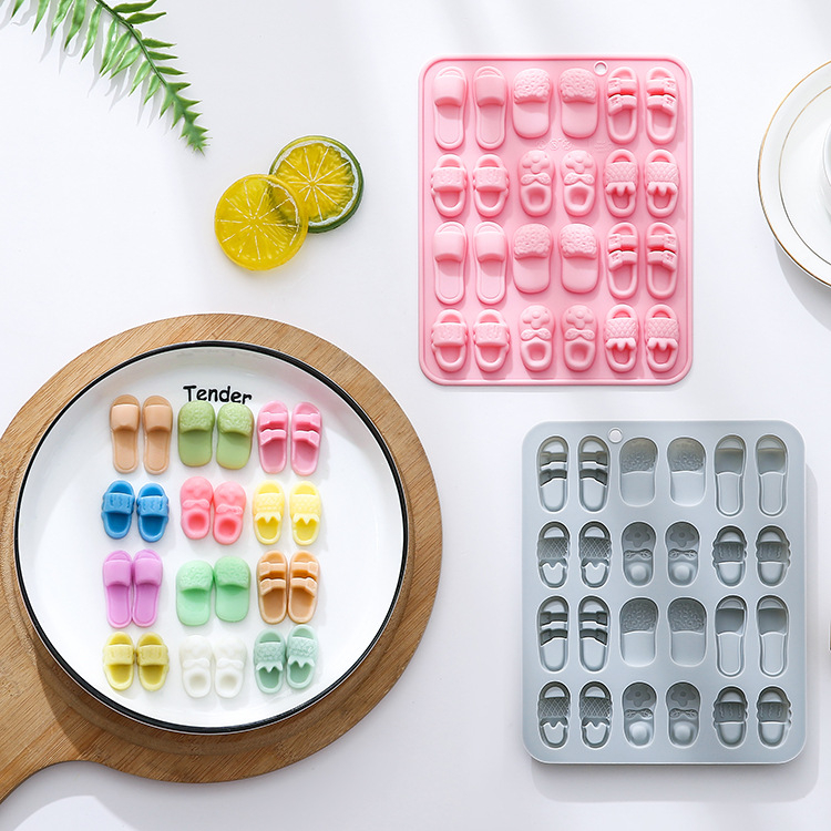 Silicone kalupa za pečenje, 24 pretince, 6 dizajna u obliku papuče