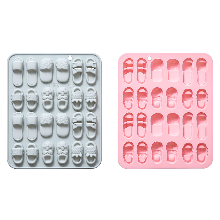 Silicone kalupa za pečenje, 24 pretince, 6 dizajna u obliku papuče