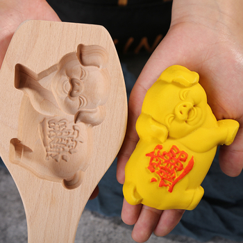 Drvena kalupa za pečenje s nepravilnim oblikom za Moon Cakes, kolače i pareni kruh – reljefna skulptura, samostalno pakiranje 26×12 cm