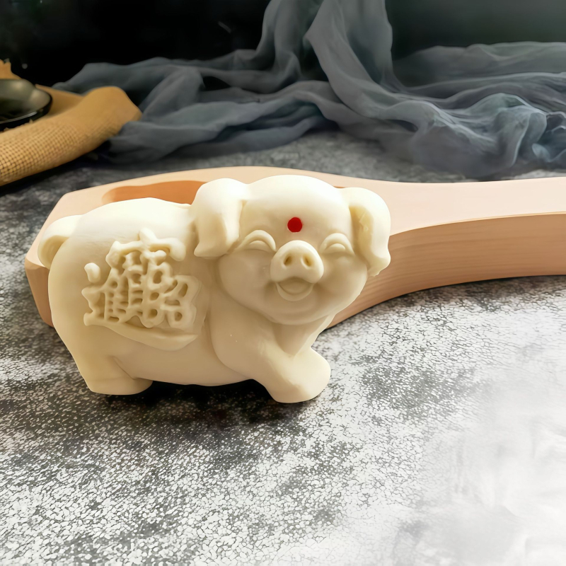 Drvena kalupa za pečenje s nepravilnim oblikom za Moon Cakes, kolače i pareni kruh – reljefna skulptura, samostalno pakiranje 26×12 cm