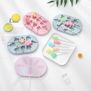 Silicone kalup za lizalicu s poklopcem, oblik crtane životinje, za čokoladu, slatkiše i štapiće sira, DIY pečenje