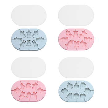 Silicone kalup za lizalicu s poklopcem, oblik crtane životinje, za čokoladu, slatkiše i štapiće sira, DIY pečenje