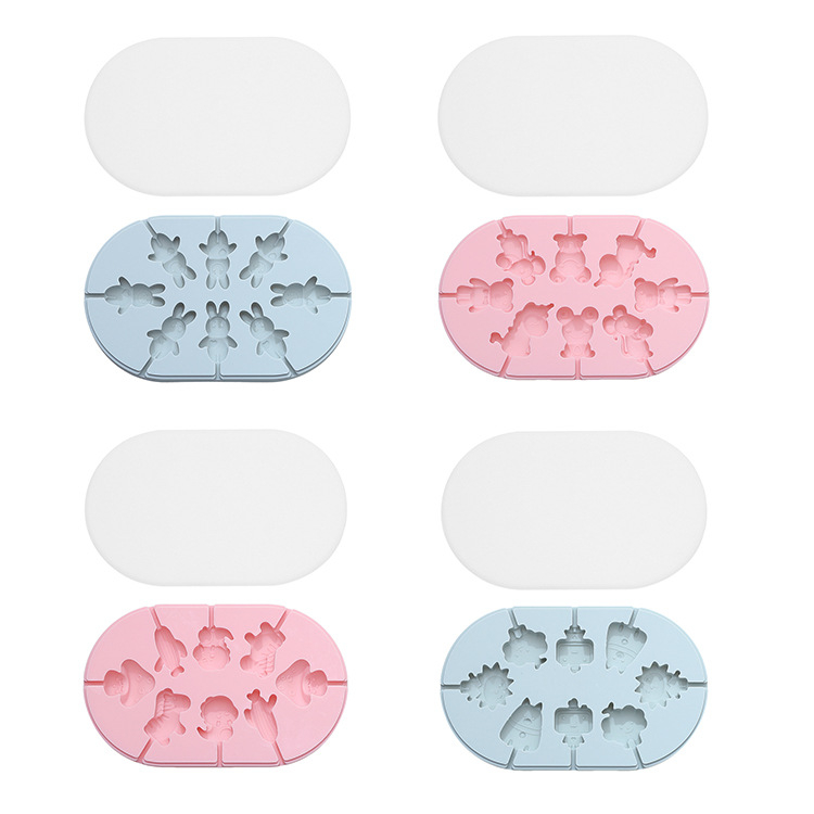 Silicone kalup za lizalicu s poklopcem, oblik crtane životinje, za čokoladu, slatkiše i štapiće sira, DIY pečenje