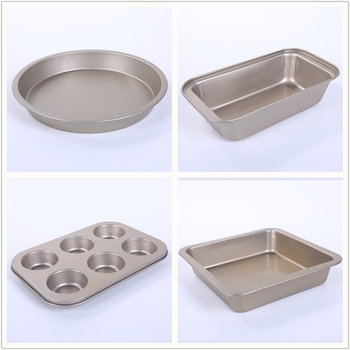 Non-stick set kalupa za pečenje s kalupima za torte i pizza tepsom; kružni, kvadratni i pravokutni oblici; od ugljičnog čelika; veličine 20 cm, 23 cm i 25×13 cm.