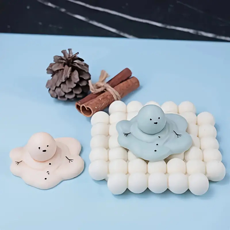 Silikonska kalupa za snježnog čovjeka za torte, svijeće, sapun i led – Božićni DIY