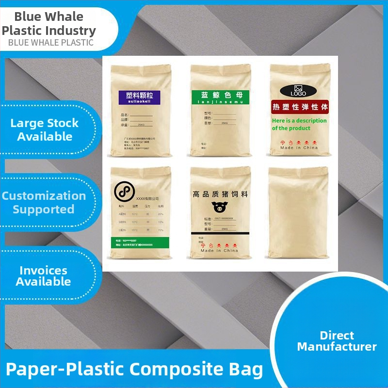 Papír-plastový kompozitný tkaný vak, nosnosť 25 kg, tlačiteľný, vhodný na balenie plastov, krmív, chemikálií a obilnín