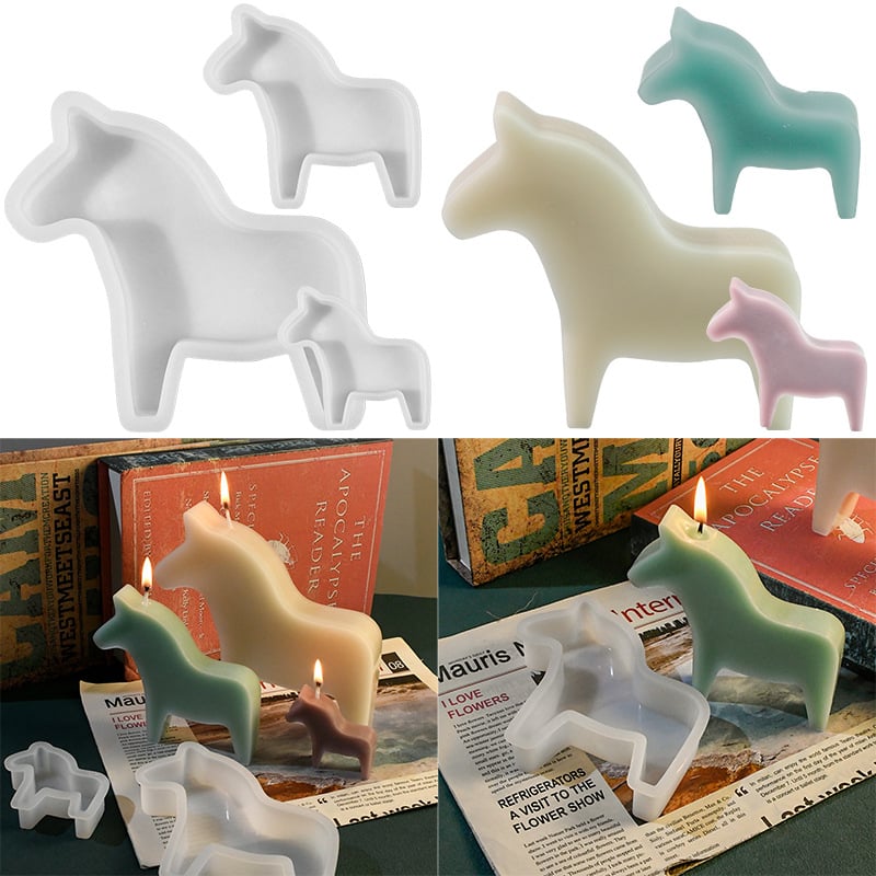 Yixing silikon kalup za svijeće – konjska 3D figurica, nepravilni oblik, silikon materijal, za svijeće, licencirana privatna oznaka