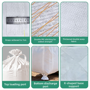 Kontajnerová ton-taška so štyrmi okami na zavesenie, ploché dno, nosnosť 1.5-2 t, tkaný PP, vlastná potlač