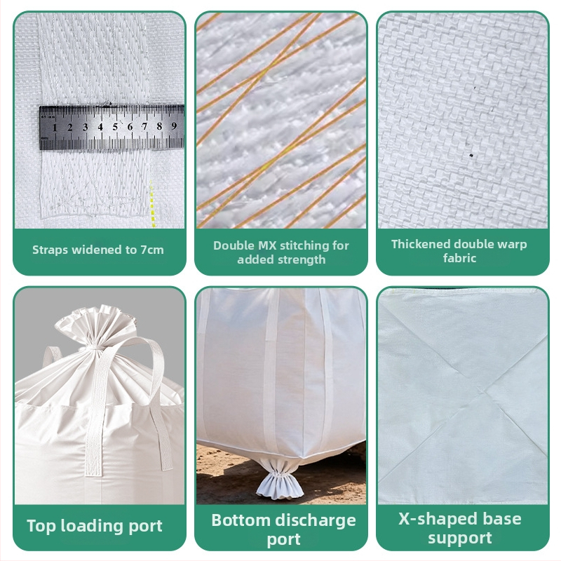 Kontajnerová ton-taška so štyrmi okami na zavesenie, ploché dno, nosnosť 1.5-2 t, tkaný PP, vlastná potlač