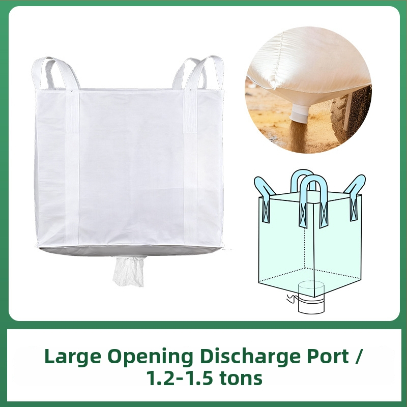 Kontajnerová ton-taška so štyrmi okami na zavesenie, ploché dno, nosnosť 1.5-2 t, tkaný PP, vlastná potlač