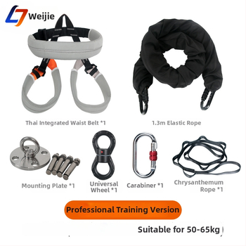 Sada jógy s oporným pásom na pás, pevným diskom, univerzálnym kolieskom, karabínou a bezpečnostnou elastickou šnúrou