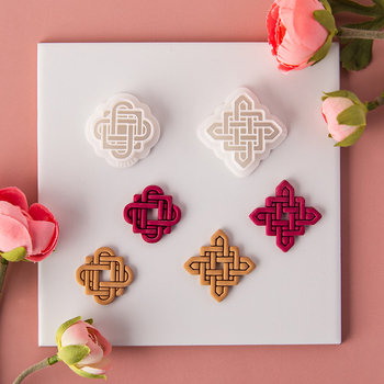 Форма за обици от полимерна глина – традиционен преплетен дизайн, марка Yitao, INS стил, произход Гуандун